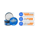 Infográfico dos benefícios da pomada: memória capilar, fácil remoção com água e fixação 24 horas.