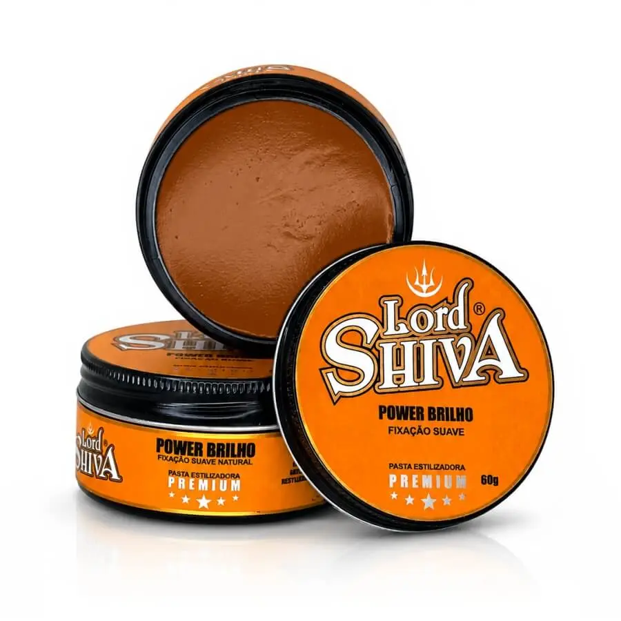 Pomada modeladora Power Brilho 60g Lordshiva com efeito molhado e brilho intenso