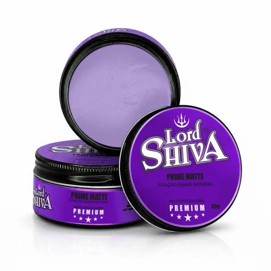 Pomada modeladora Prime Matte 60g Lordshiva com fixação média e efeito fosco