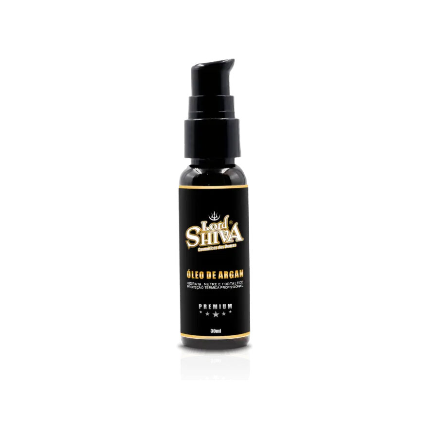 Óleo de Argan Lordshiva para cabelo e barba com proteção térmica e vitamina E